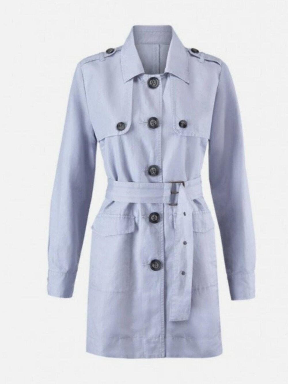 Tanner Trench Coat in Silver Lake Blue